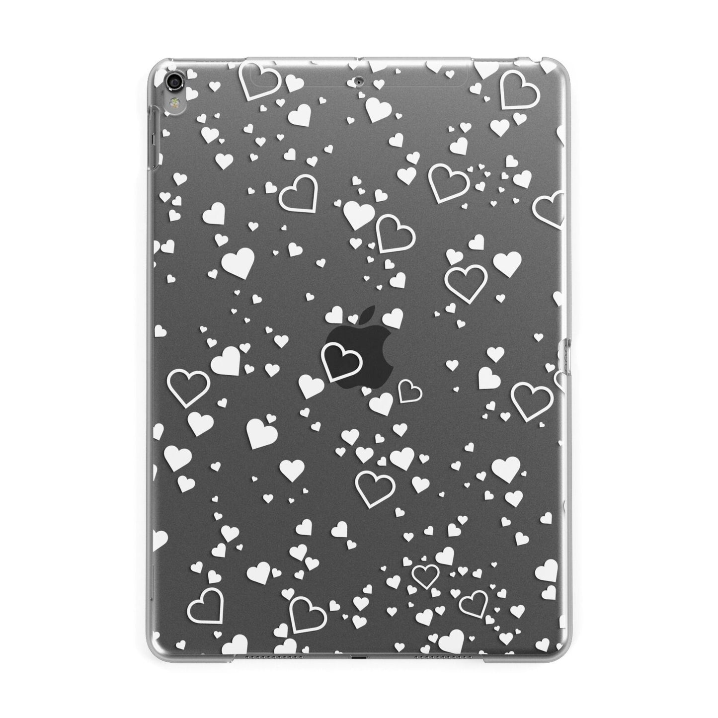 White Heart Apple iPad Grey Case