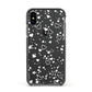 White Heart Apple iPhone Xs Impact Case Black Edge on Black Phone