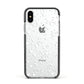 White Heart Apple iPhone Xs Impact Case Black Edge on Silver Phone