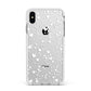 White Heart Apple iPhone Xs Max Impact Case White Edge on Silver Phone