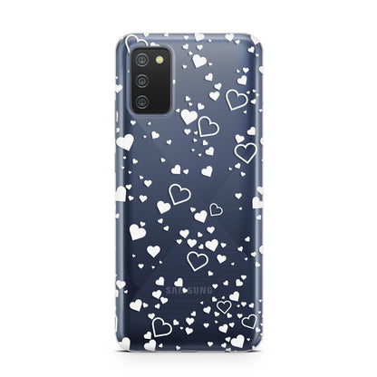White Heart Samsung A02s Case