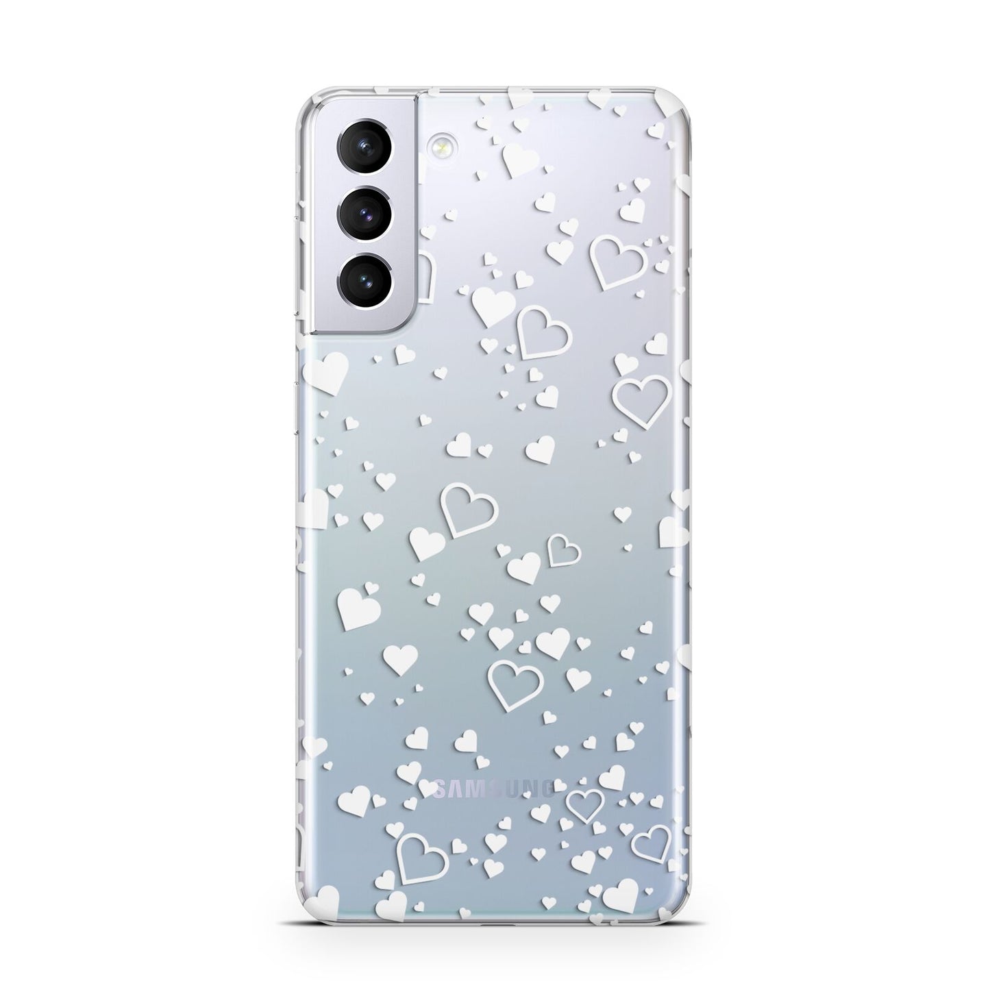 White Heart Samsung S21 Plus Case