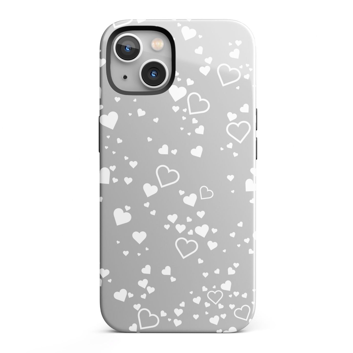 White Heart iPhone 13 Full Wrap 3D Tough Case