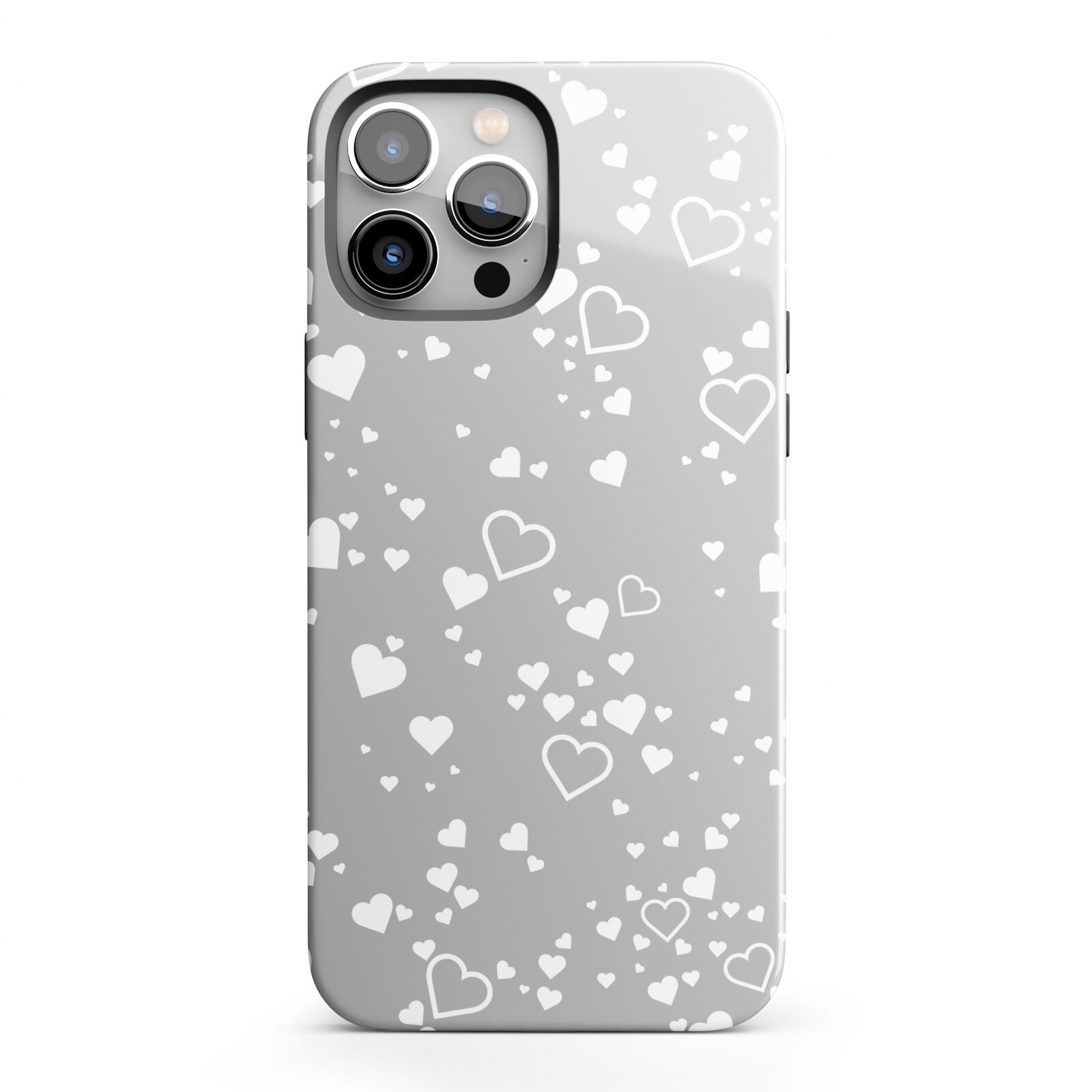 White Heart iPhone 13 Pro Max Full Wrap 3D Tough Case