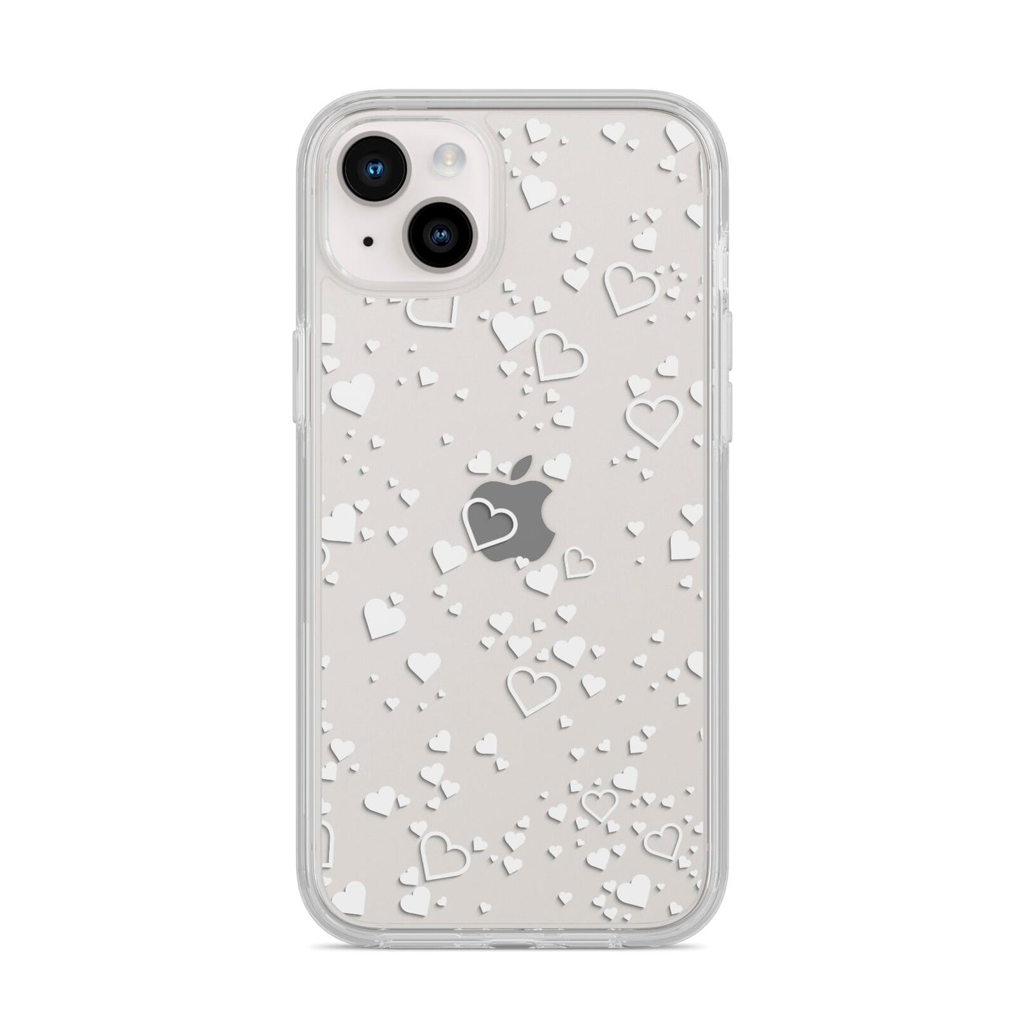 White Heart iPhone 14 Plus Clear Tough Case Starlight