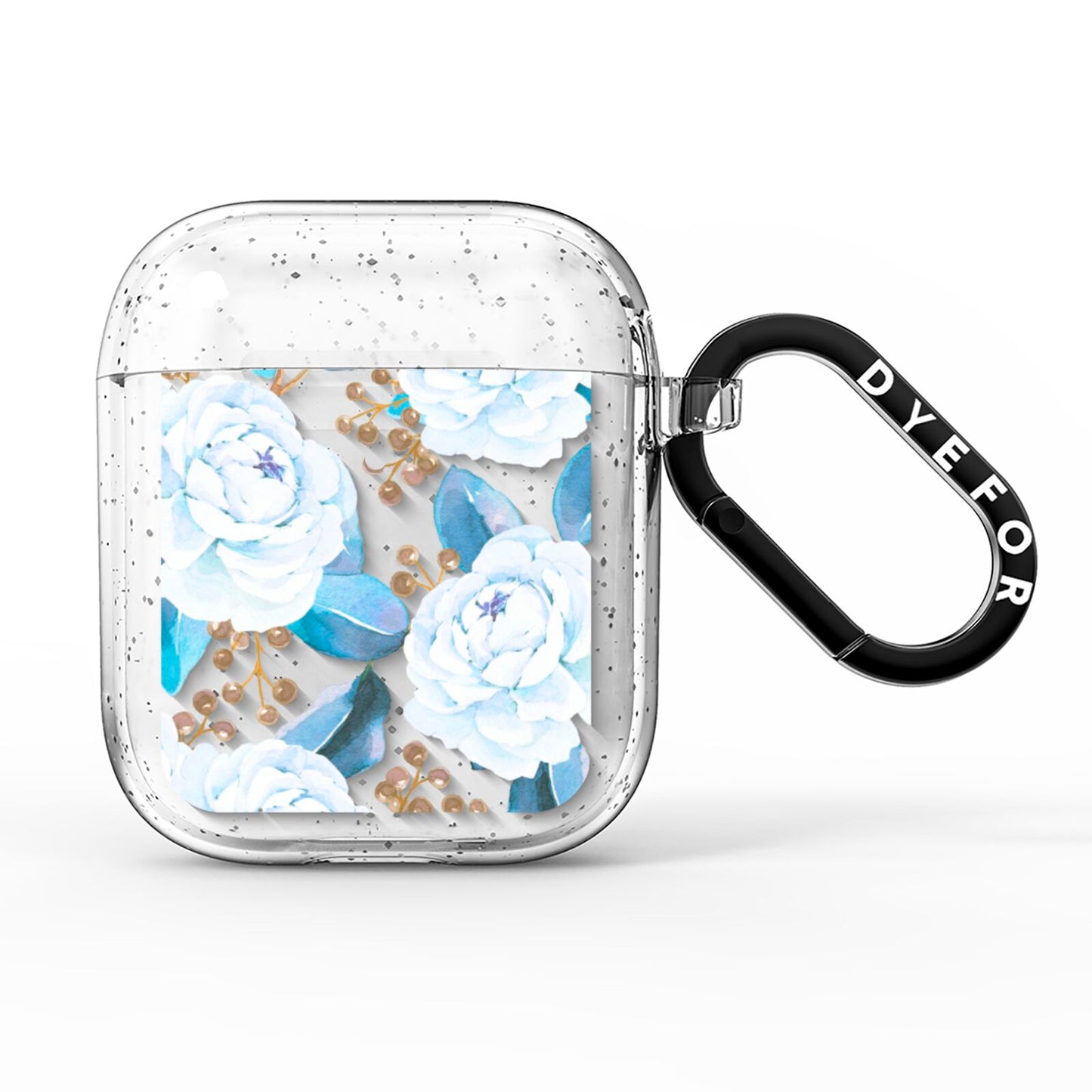White Peonies AirPods Glitter Case