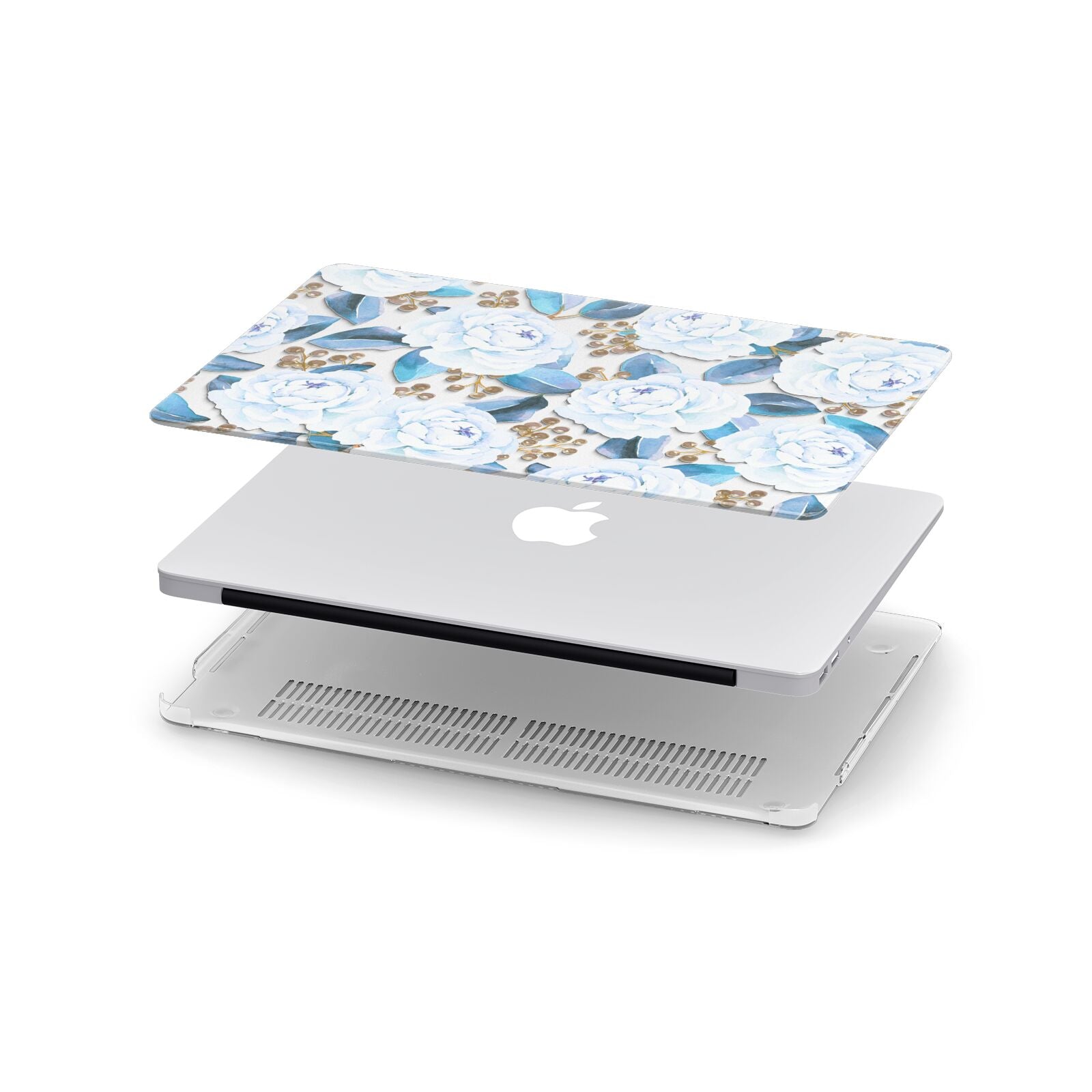 White Peonies Apple MacBook Case in Detail