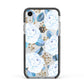 White Peonies Apple iPhone XR Impact Case Black Edge on Silver Phone