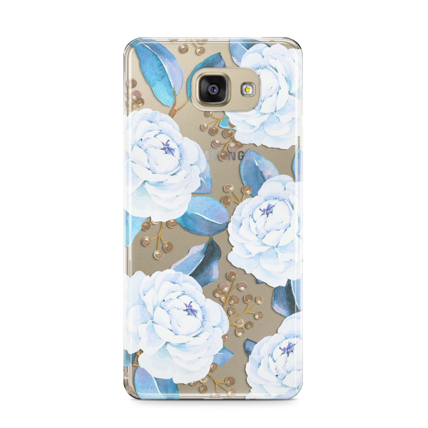 White Peonies Samsung Galaxy A9 2016 Case on gold phone