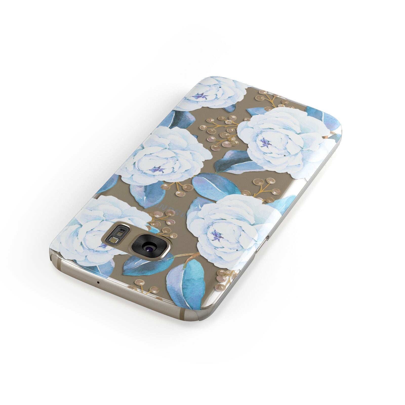 White Peonies Samsung Galaxy Case Front Close Up