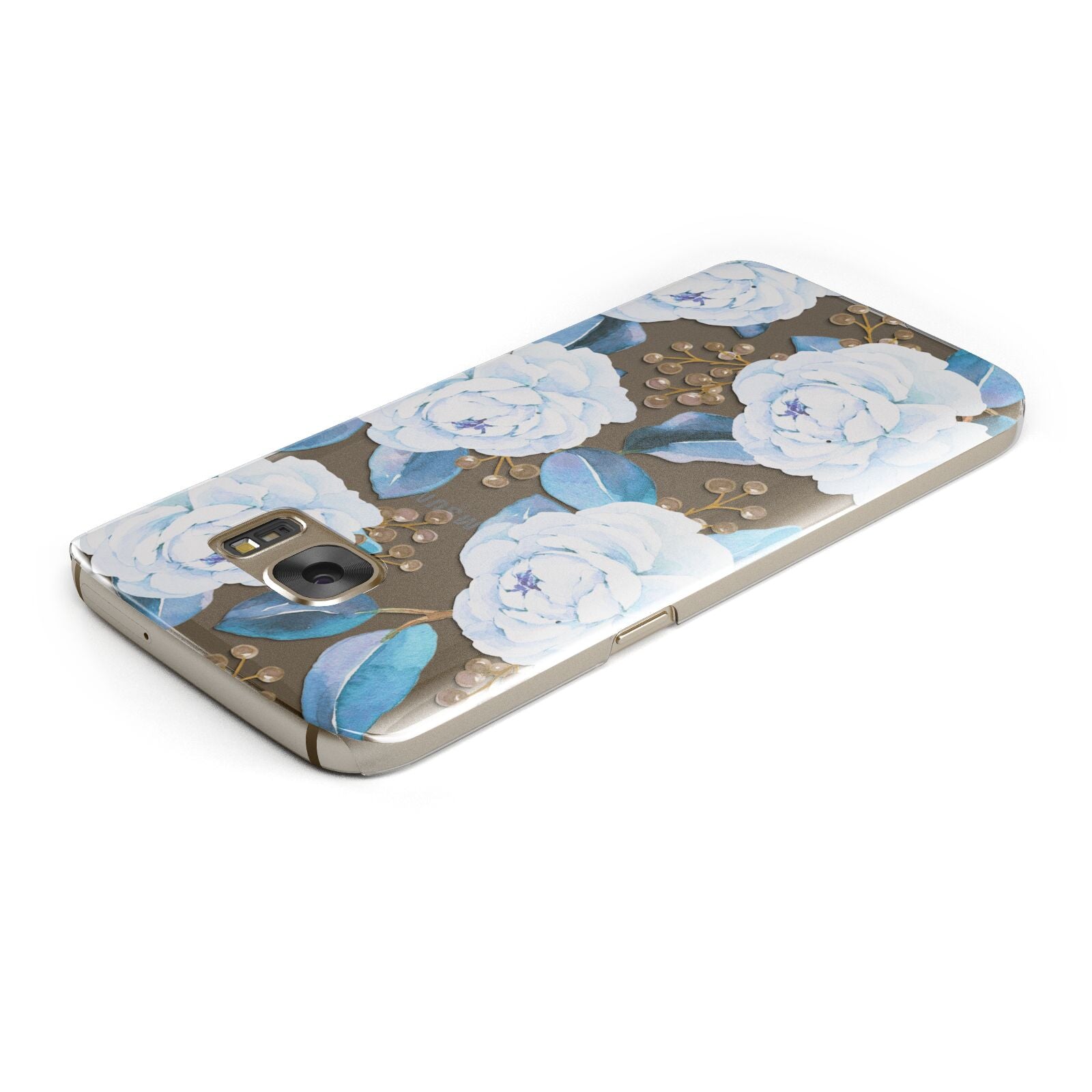 White Peonies Samsung Galaxy Case Top Cutout