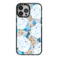 White Peonies iPhone 13 Pro Max Black Impact Case on Silver phone