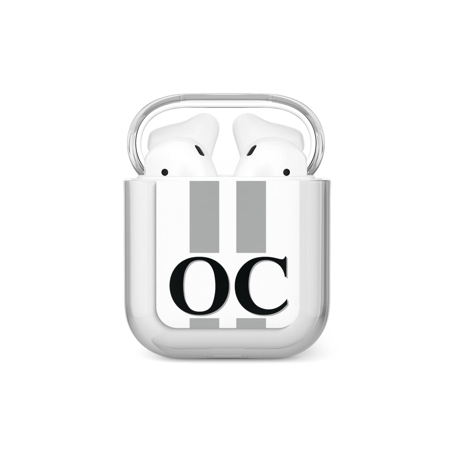 White Personalised Initials AirPods Case