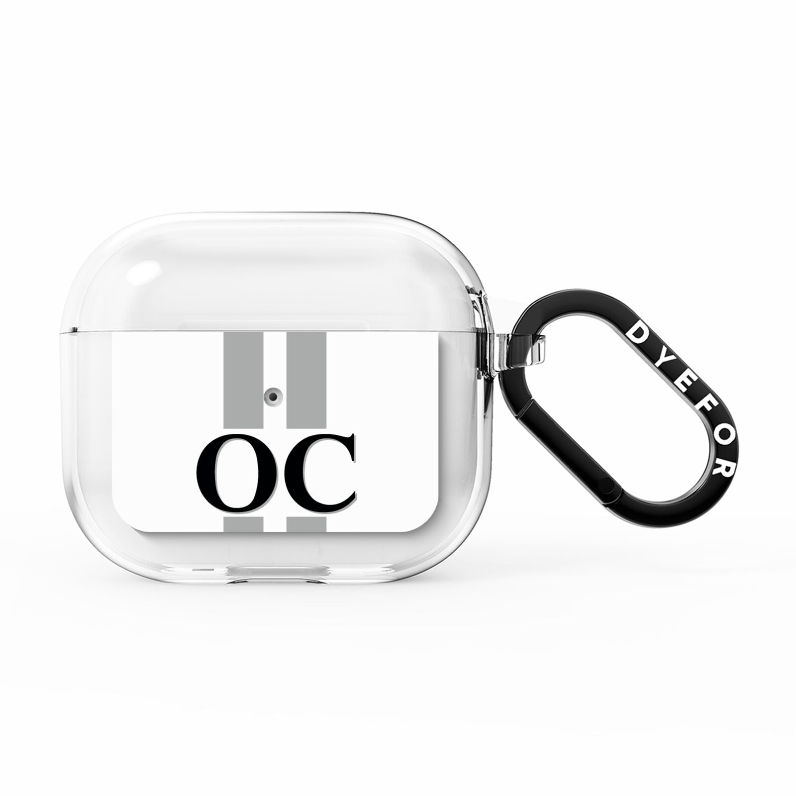White Personalised Initials AirPods Clear Case 3rd Gen