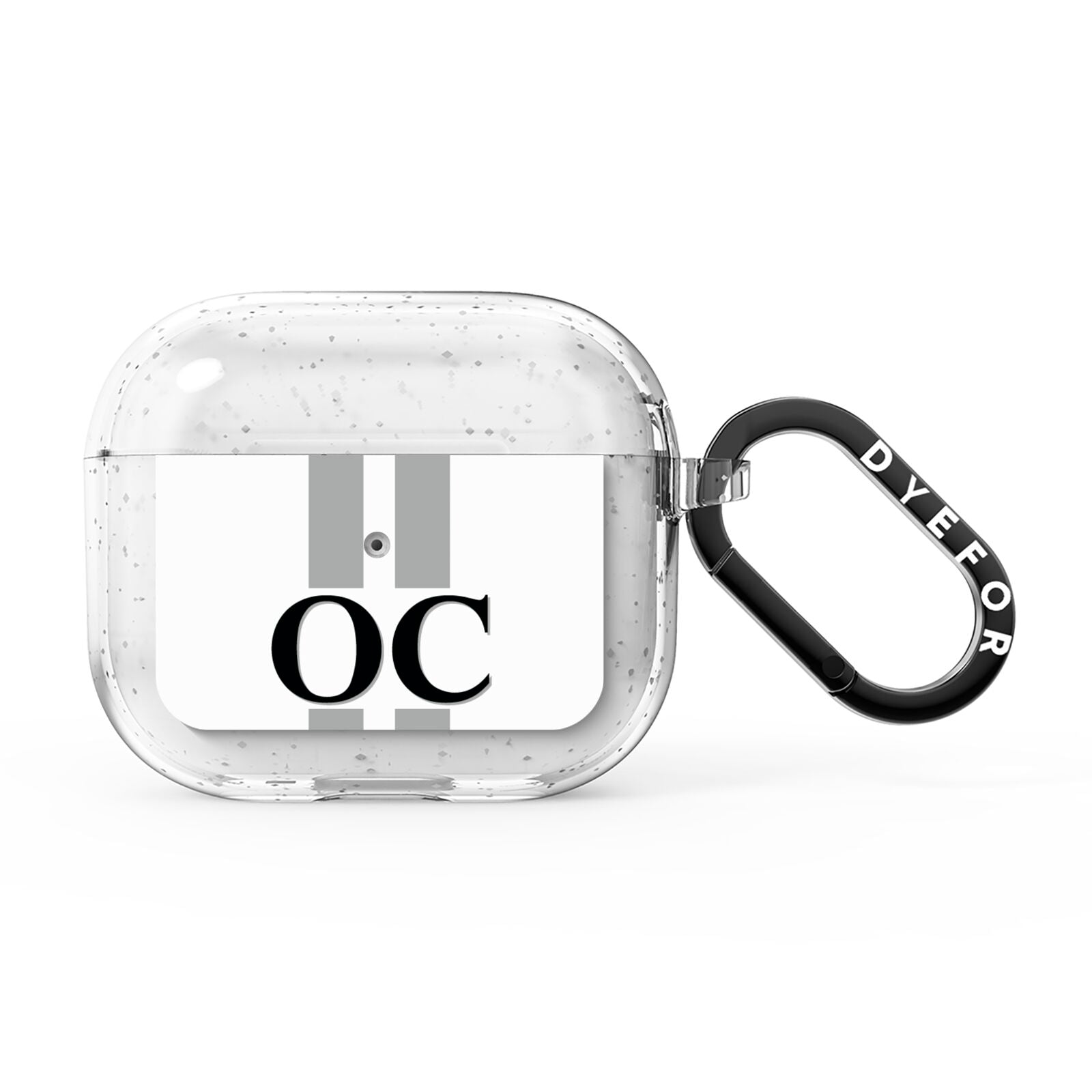 White Personalised Initials AirPods Glitter Case 3rd Gen