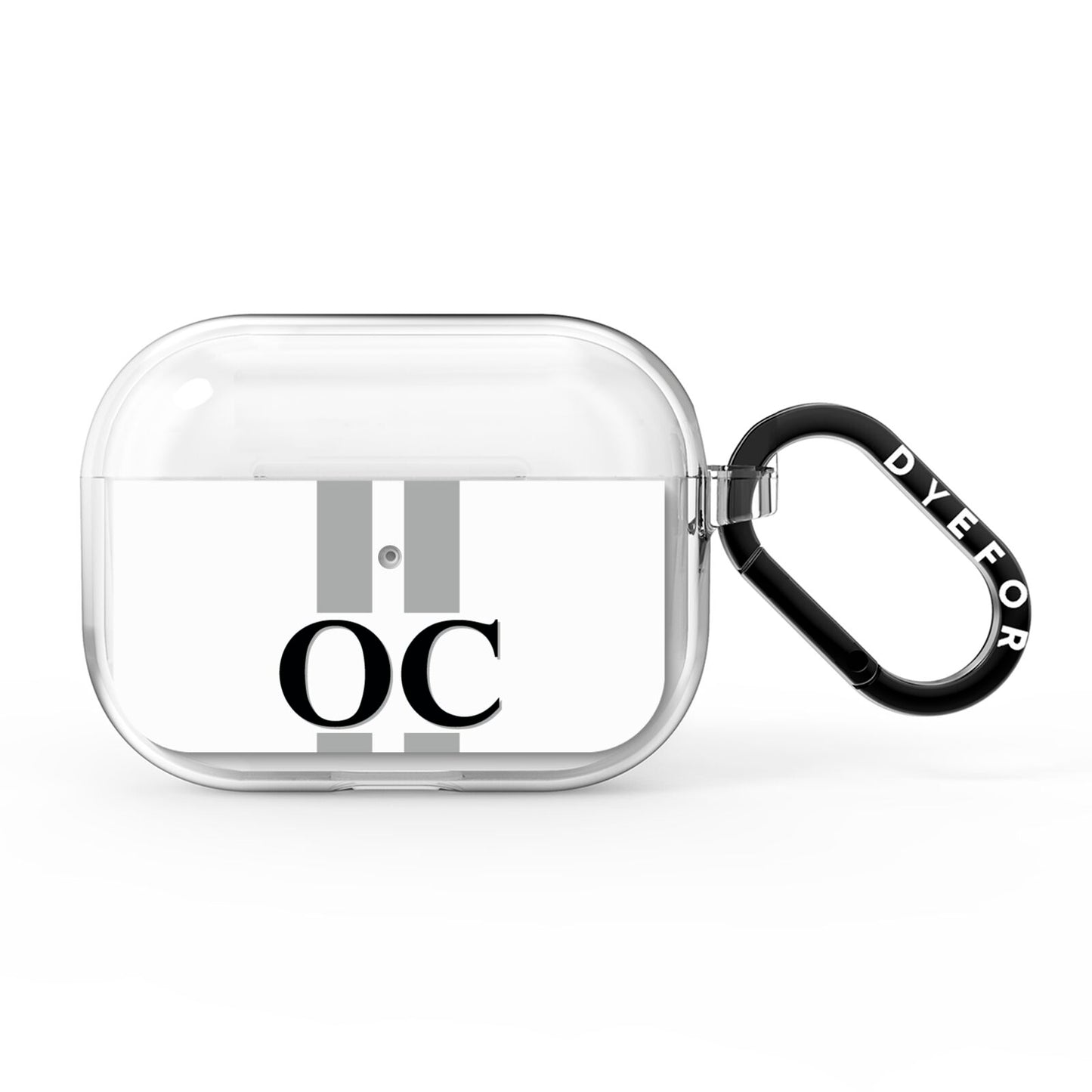 White Personalised Initials AirPods Pro Clear Case