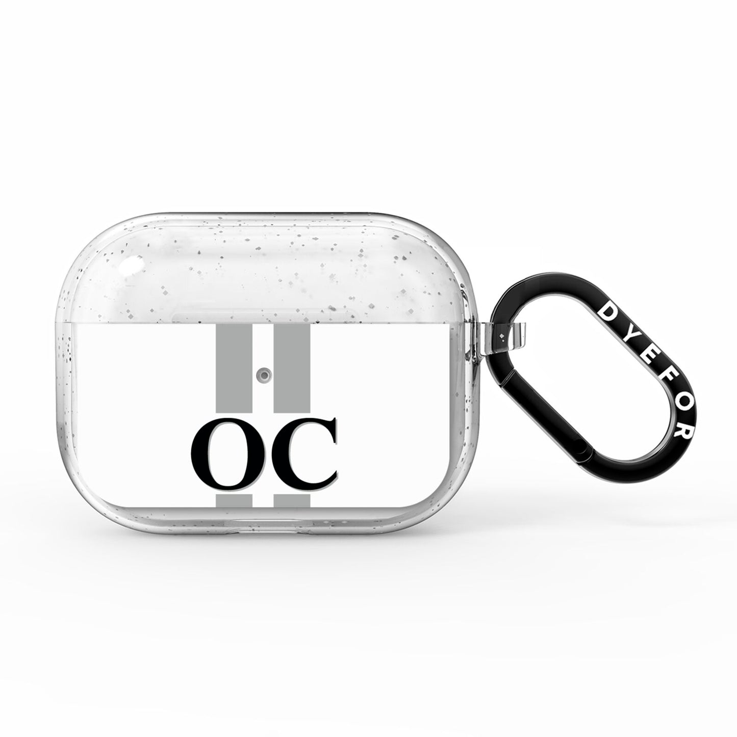 White Personalised Initials AirPods Pro Glitter Case
