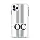 White Personalised Initials Apple iPhone 11 Pro Max in Silver with White Impact Case