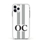 White Personalised Initials Apple iPhone 11 Pro in Silver with White Impact Case