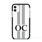 White Personalised Initials Apple iPhone 11 in White with Black Impact Case