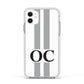 White Personalised Initials Apple iPhone 11 in White with White Impact Case