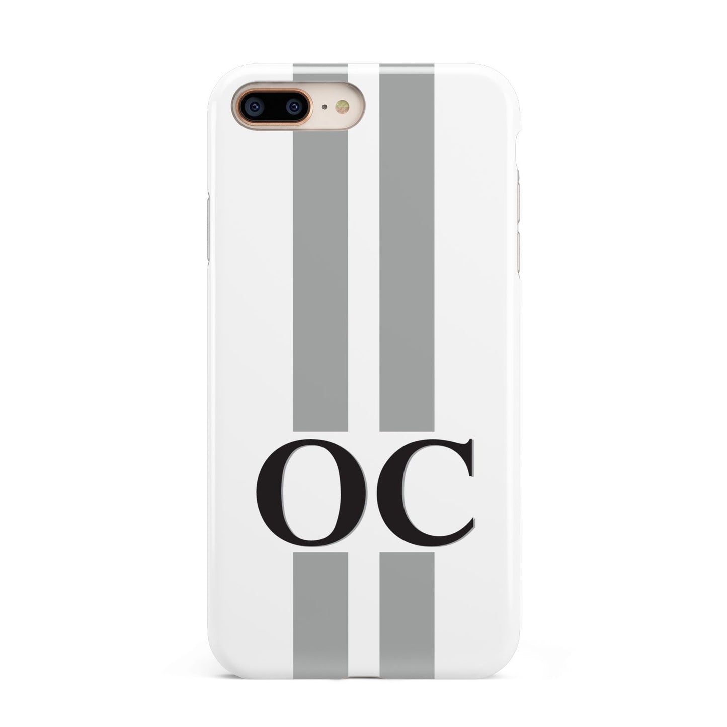 White Personalised Initials Apple iPhone 7 8 Plus 3D Tough Case