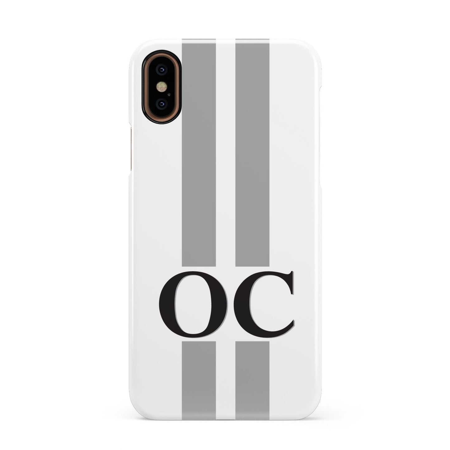 White Personalised Initials Apple iPhone XS 3D Snap Case