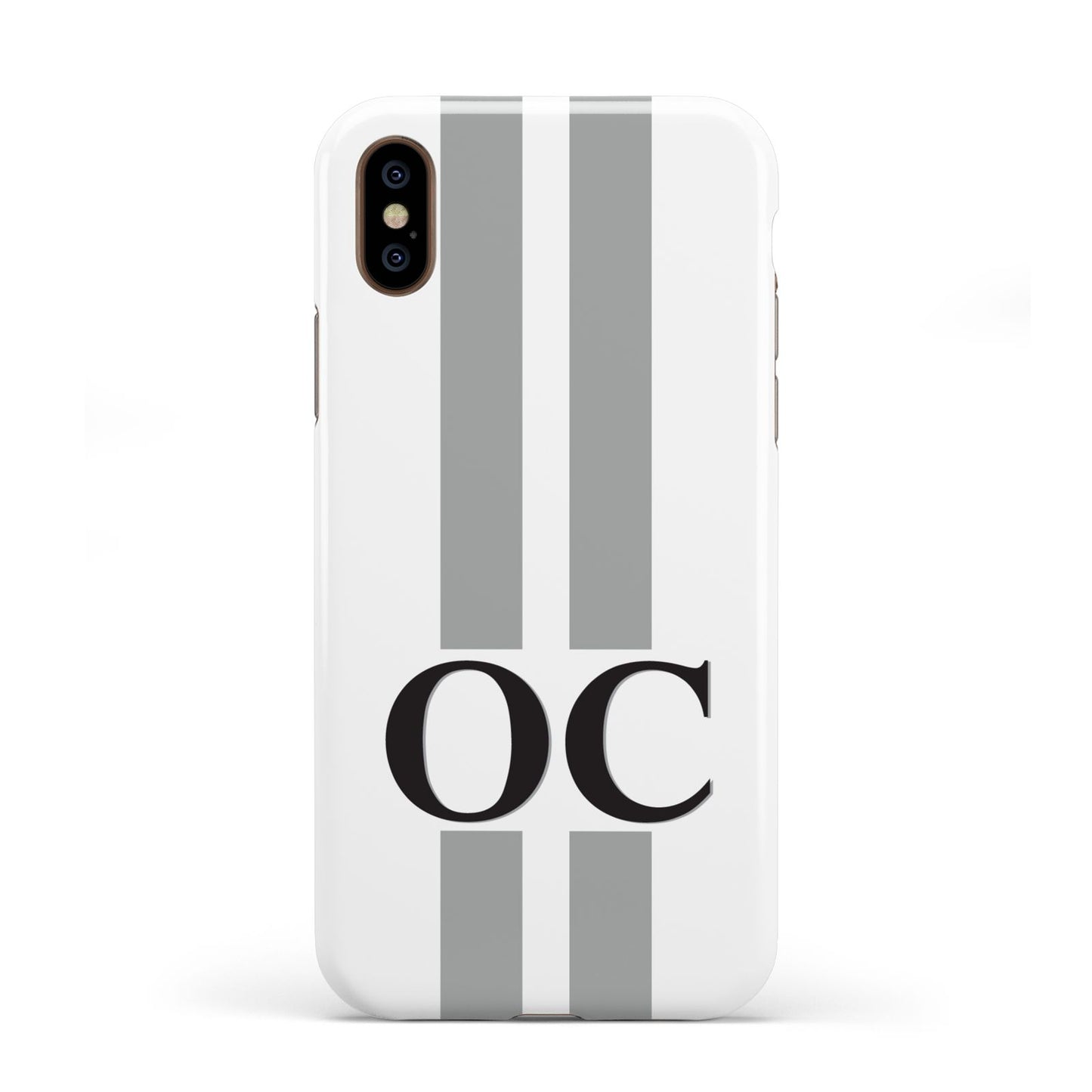 White Personalised Initials Apple iPhone XS 3D Tough