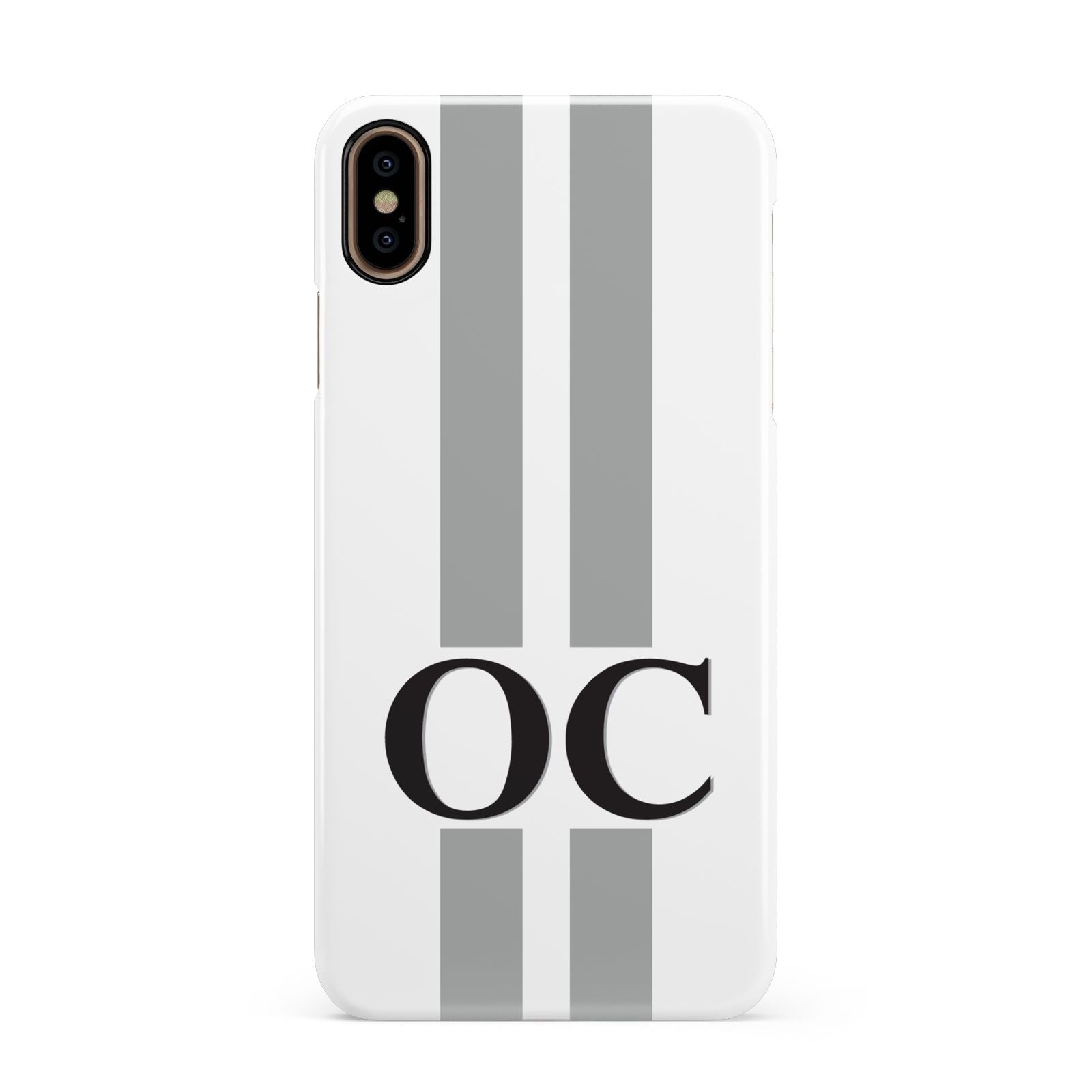 White Personalised Initials Apple iPhone Xs Max 3D Snap Case