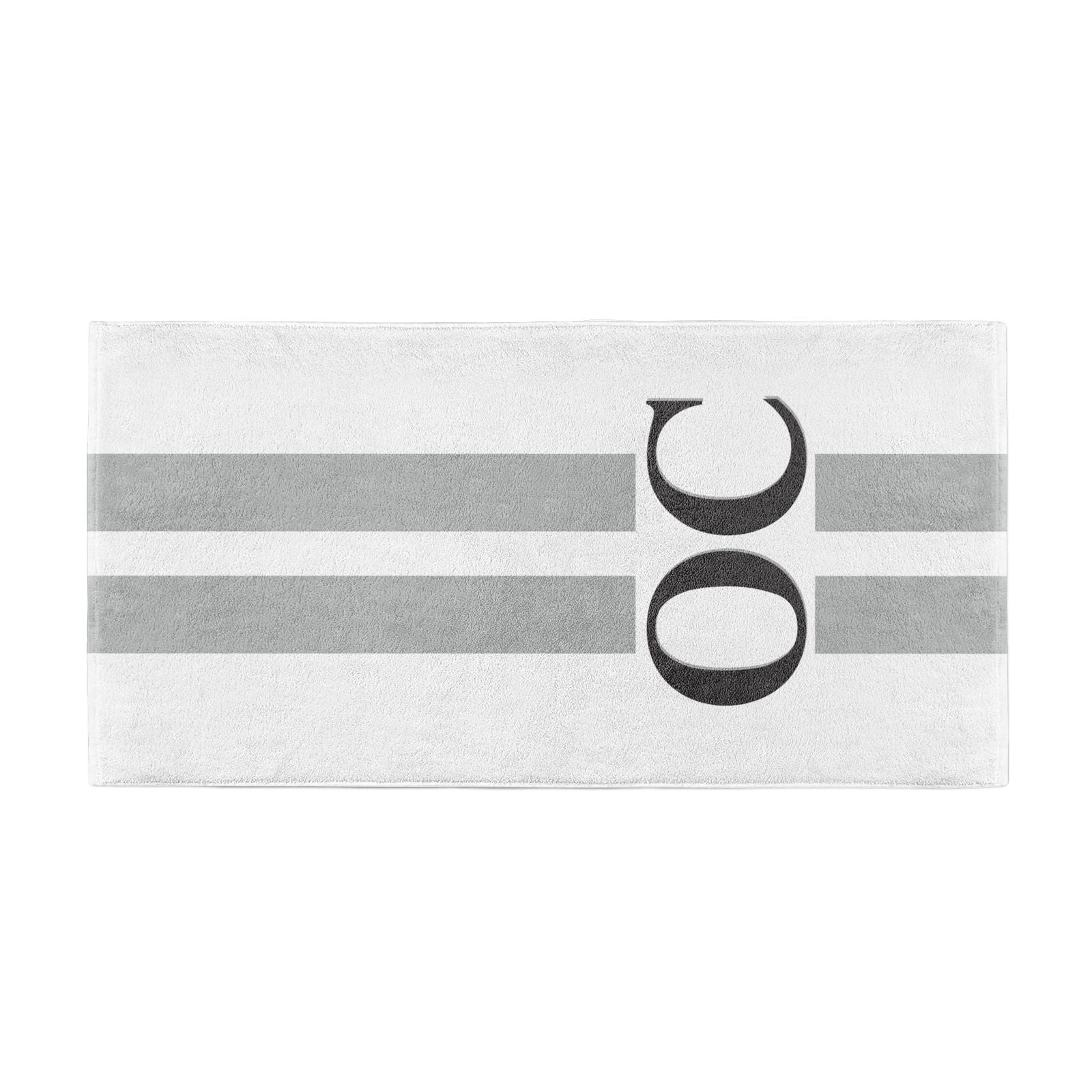 White Personalised Initials Beach Towel Alternative Image