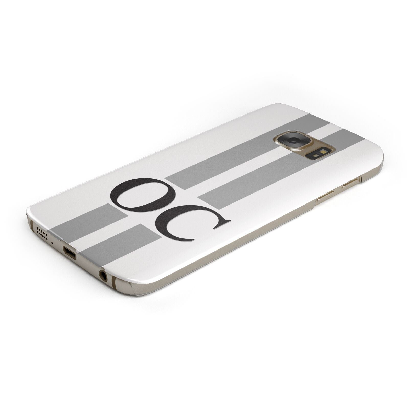 White Personalised Initials Protective Samsung Galaxy Case Angled Image