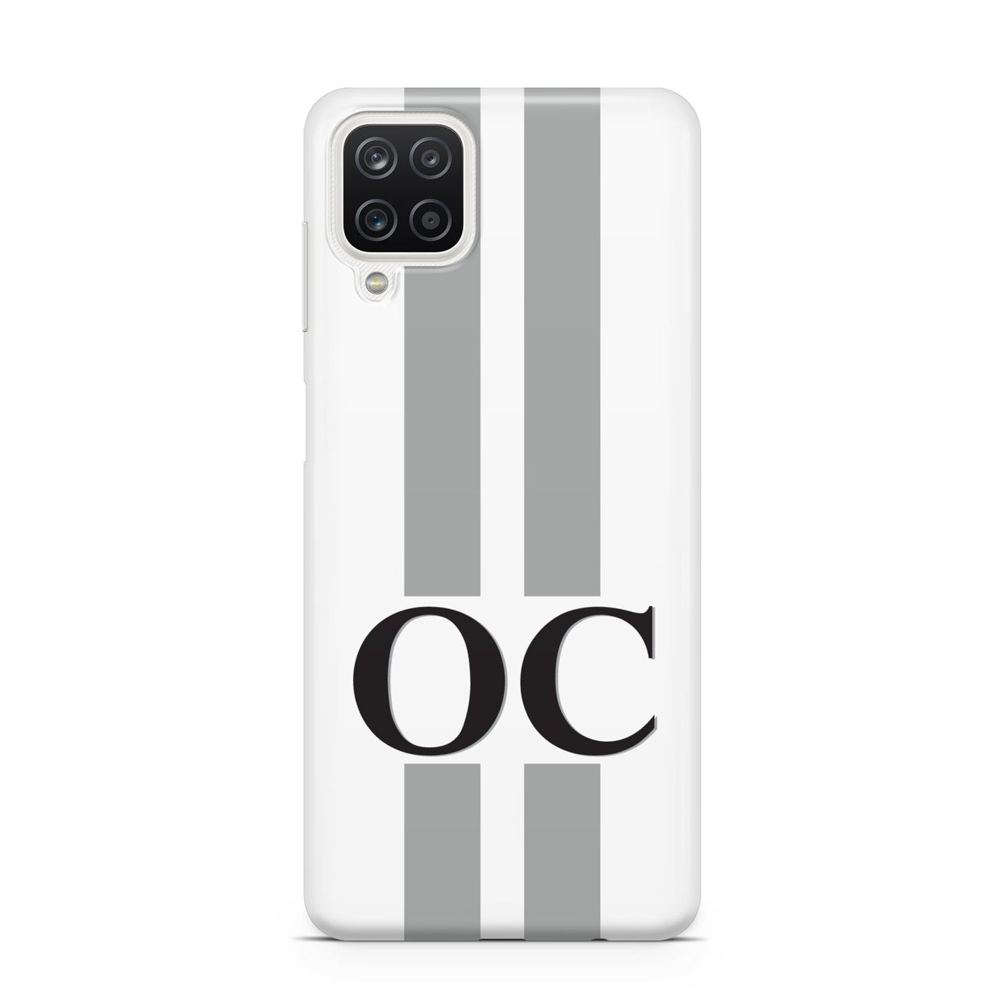 White Personalised Initials Samsung A12 Case