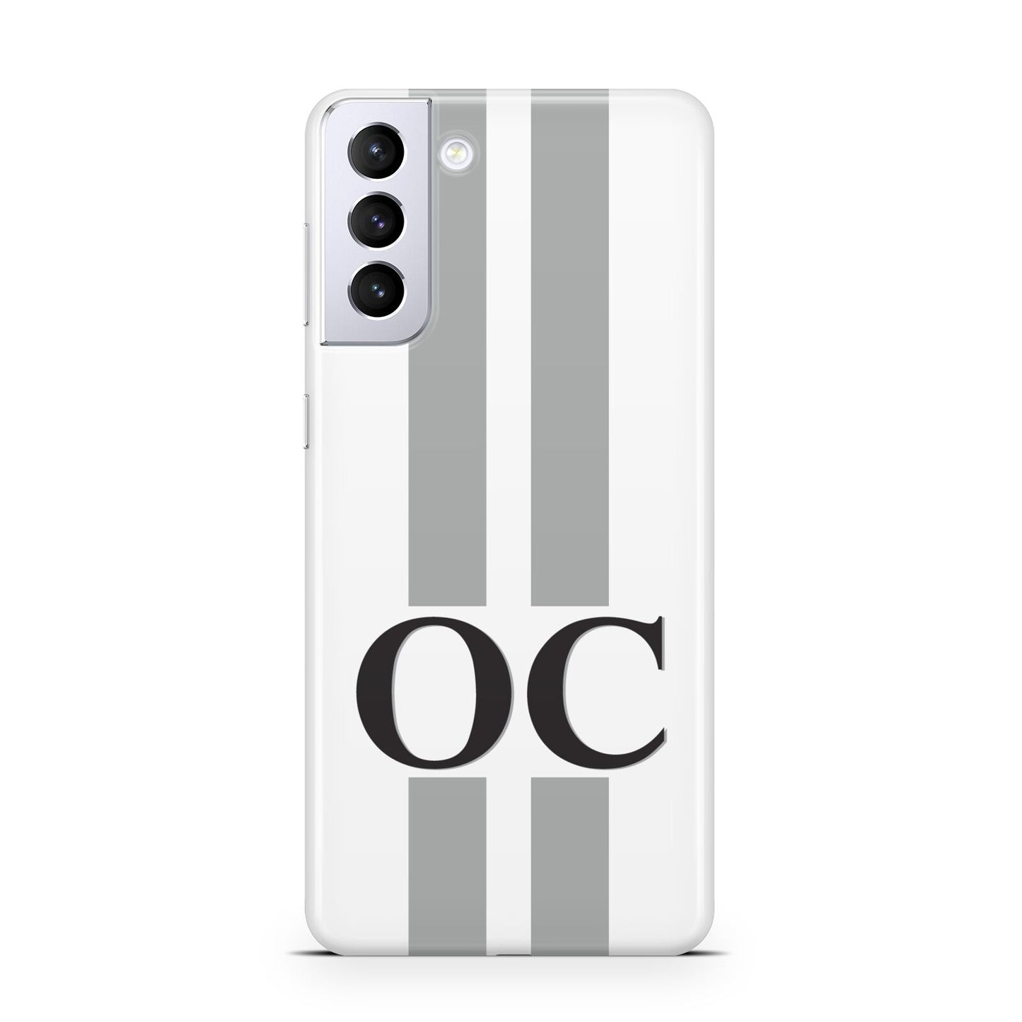 White Personalised Initials Samsung S21 Plus Case