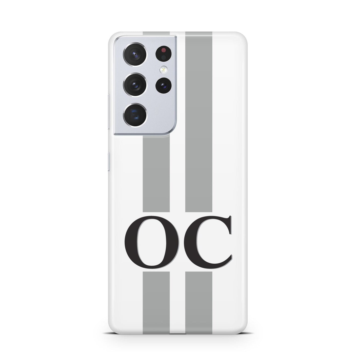 White Personalised Initials Samsung S21 Ultra Case