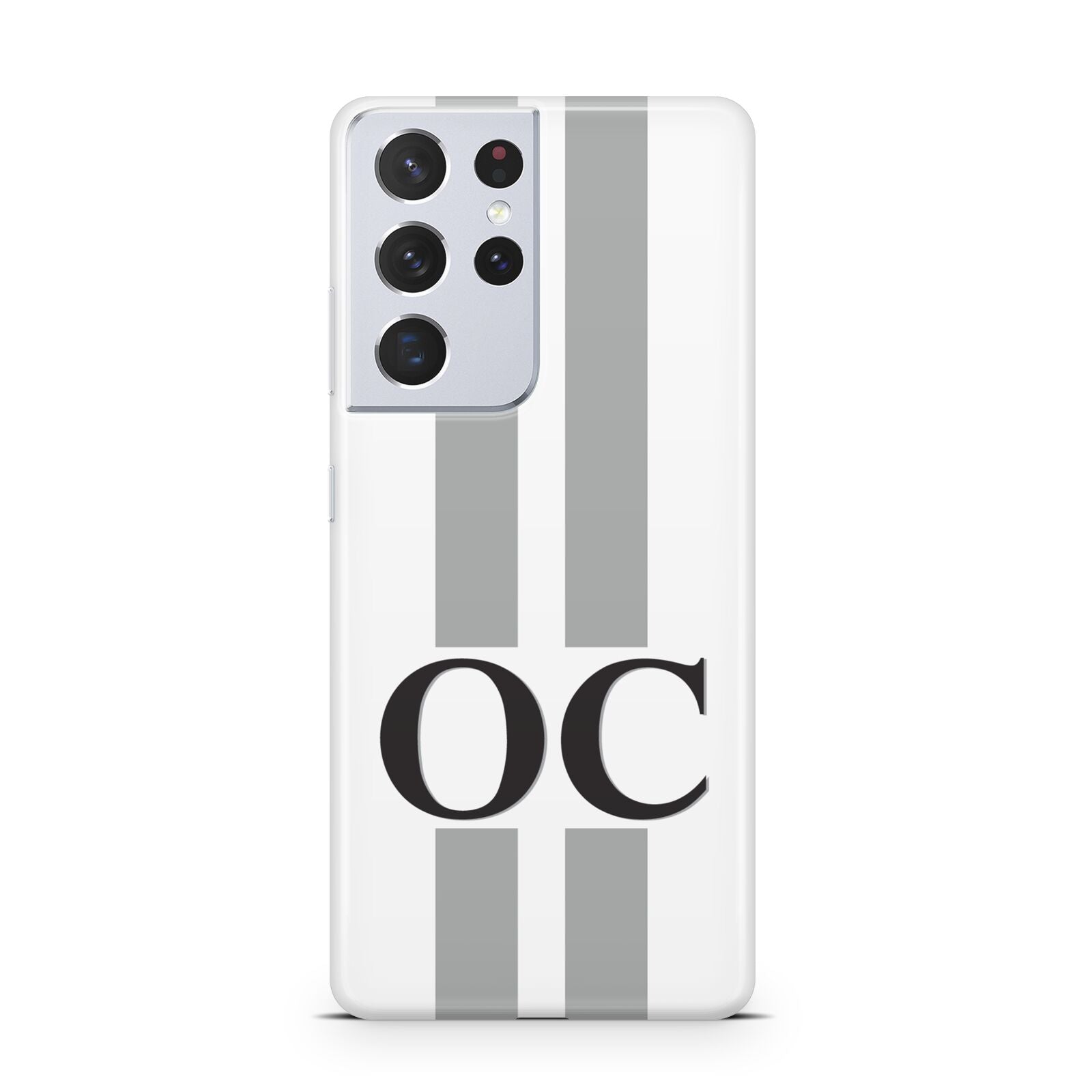 White Personalised Initials Samsung S21 Ultra Case