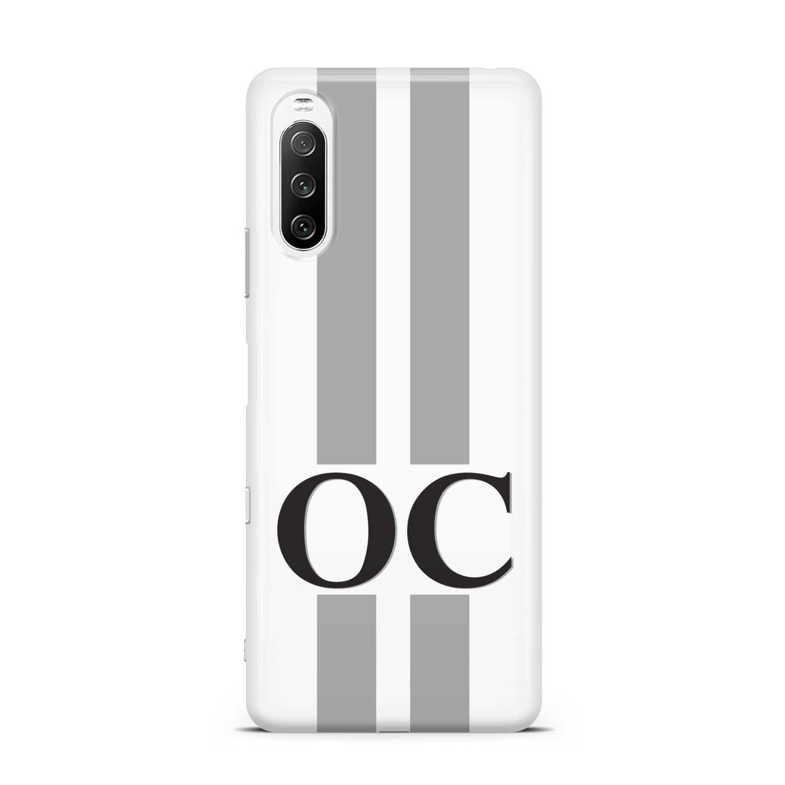 White Personalised Initials Sony Xperia 10 III Case