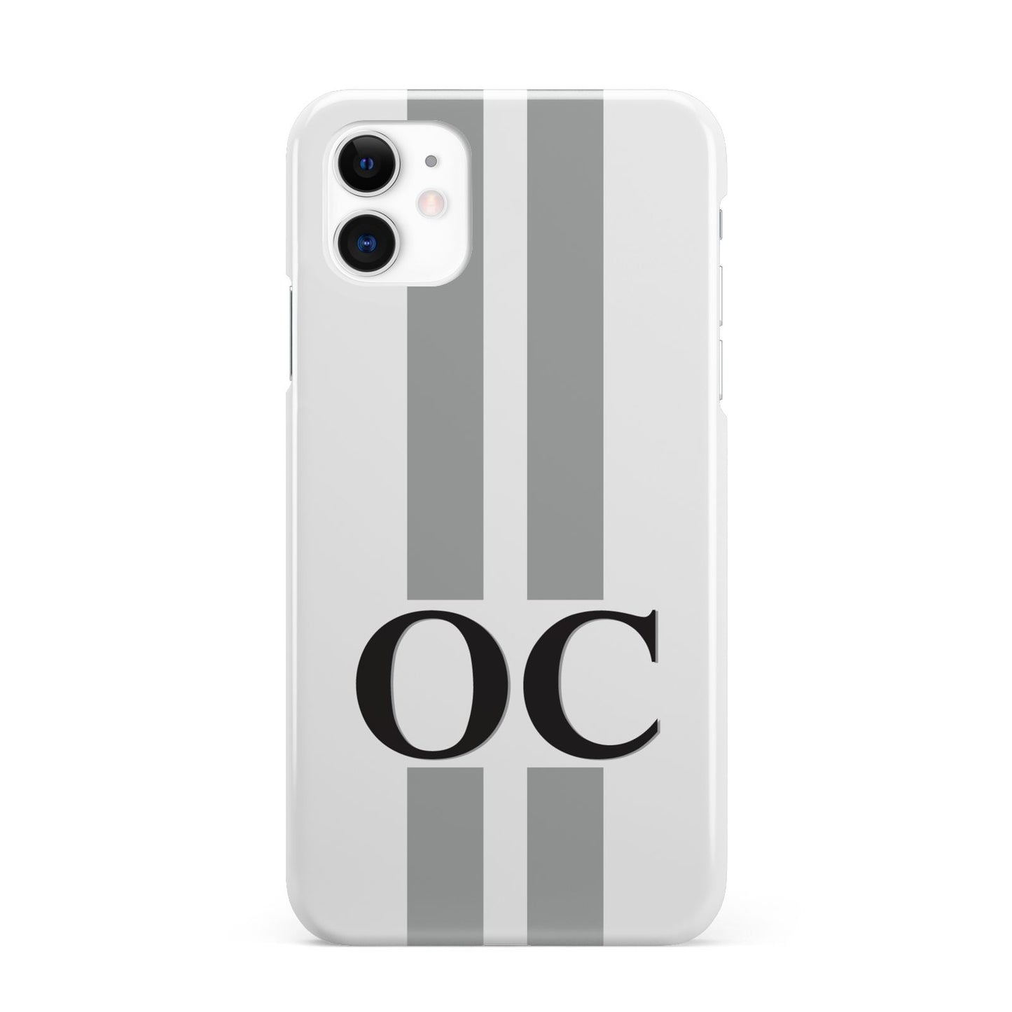 White Personalised Initials iPhone 11 3D Snap Case