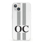 White Personalised Initials iPhone 13 Clear Bumper Case