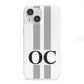 White Personalised Initials iPhone 13 Mini Clear Bumper Case