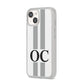 White Personalised Initials iPhone 14 Clear Tough Case Starlight Angled Image