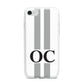 White Personalised Initials iPhone 7 Bumper Case on Silver iPhone