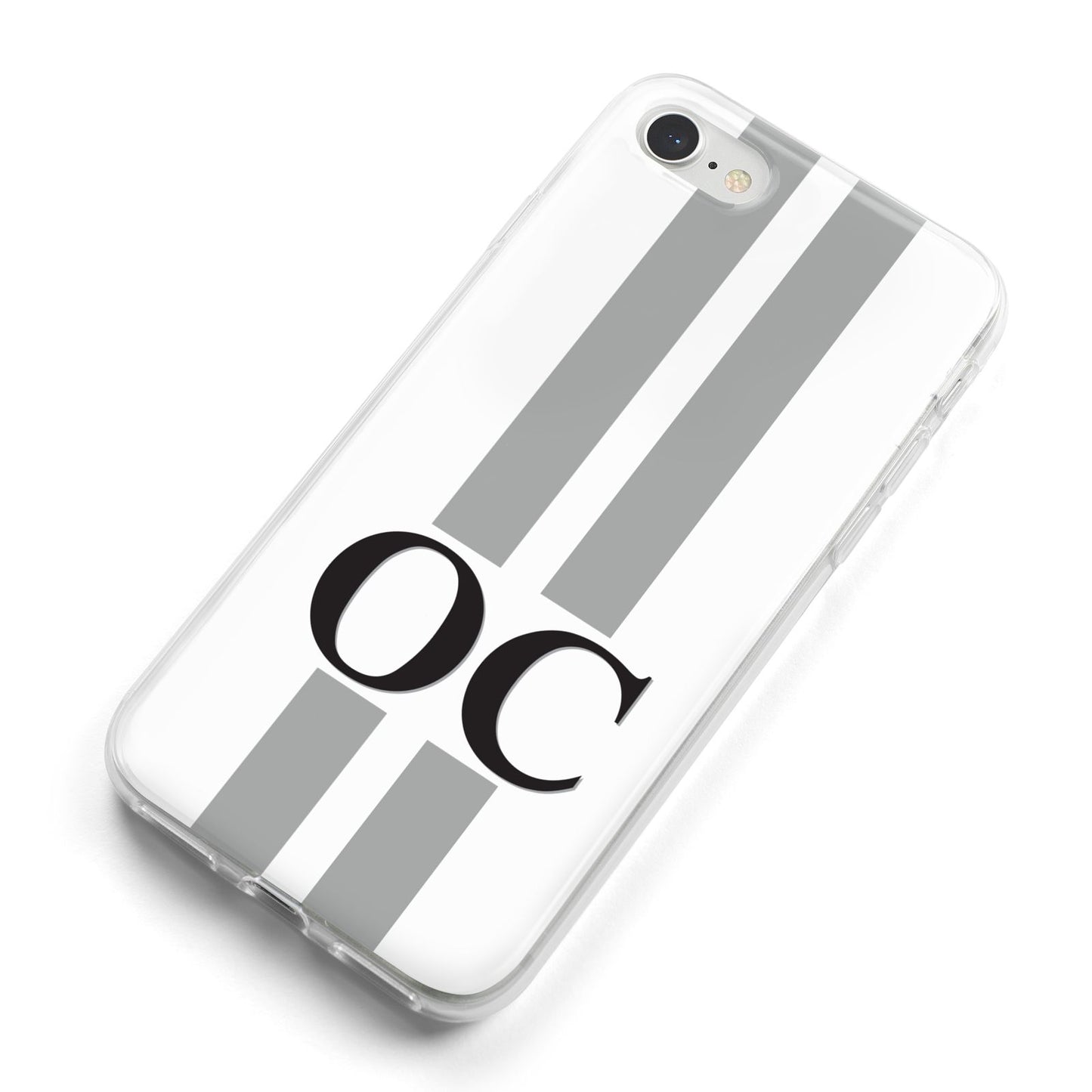 White Personalised Initials iPhone 8 Bumper Case on Silver iPhone Alternative Image