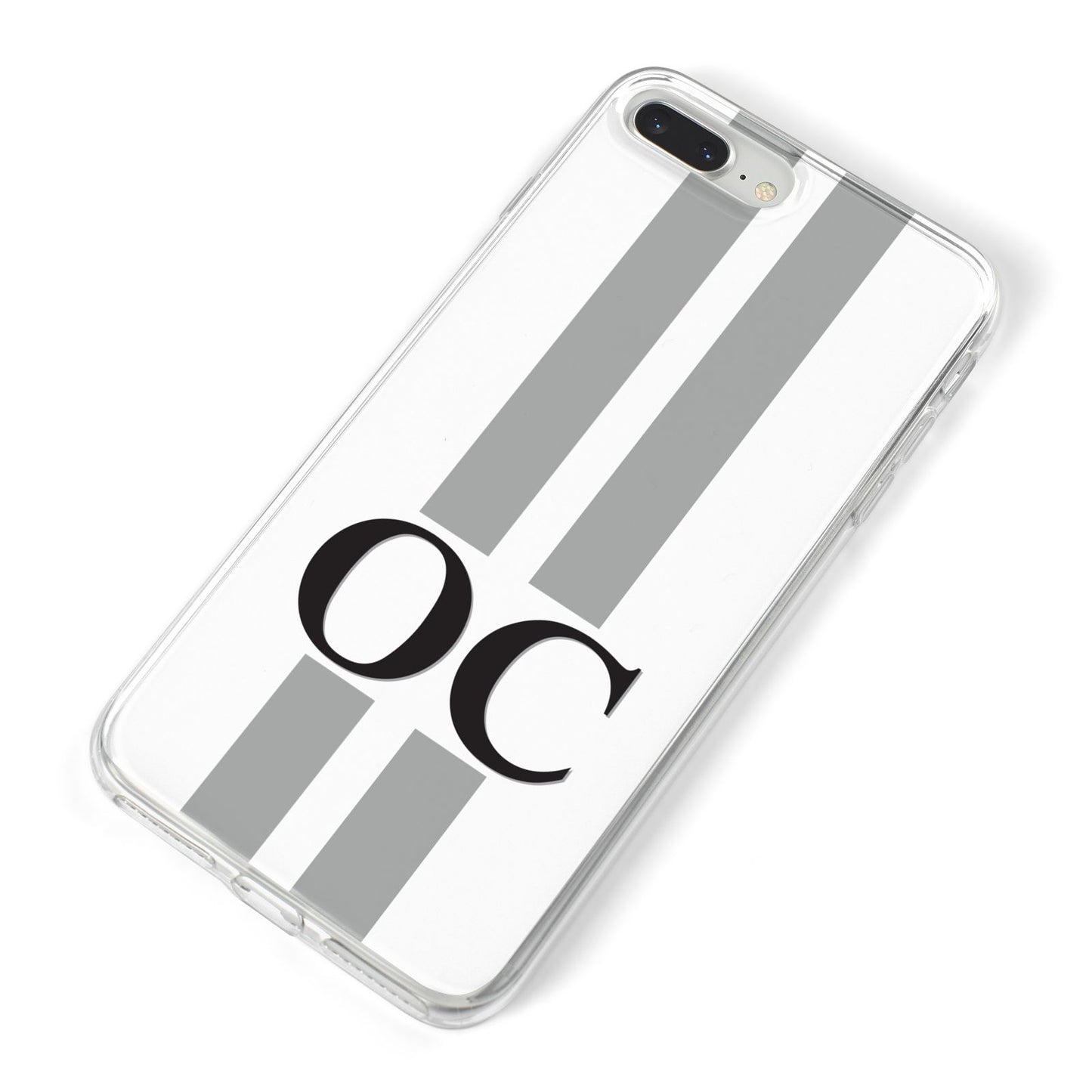 White Personalised Initials iPhone 8 Plus Bumper Case on Silver iPhone Alternative Image