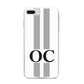 White Personalised Initials iPhone 8 Plus Bumper Case on Silver iPhone