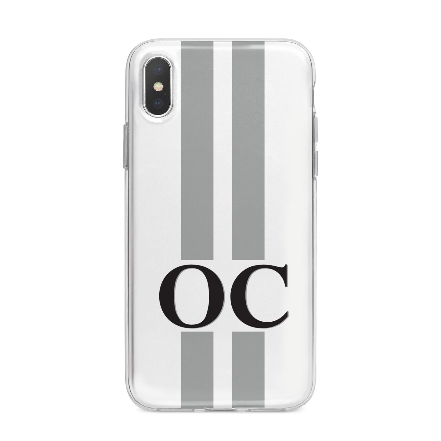 White Personalised Initials iPhone X Bumper Case on Silver iPhone Alternative Image 1