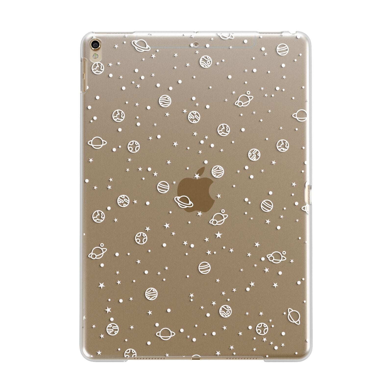White Planets Apple iPad Gold Case