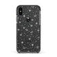 White Planets Apple iPhone Xs Impact Case Black Edge on Black Phone