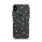 White Planets Apple iPhone Xs Impact Case White Edge on Black Phone