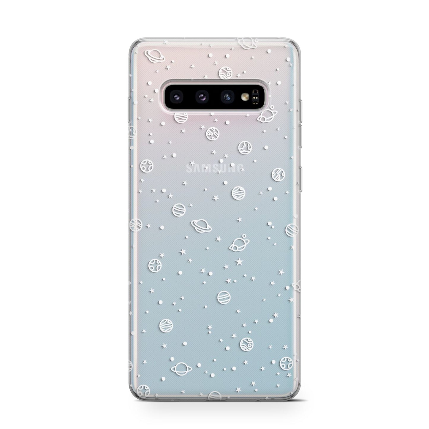 White Planets Protective Samsung Galaxy Case