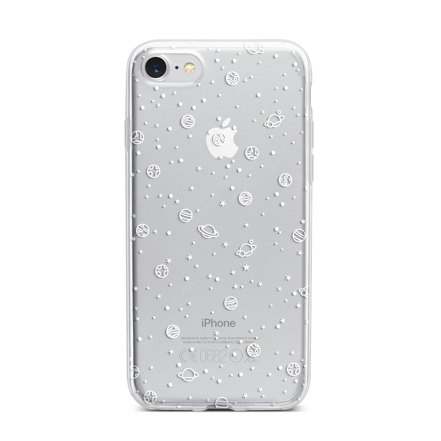 White Planets iPhone 7 Bumper Case on Silver iPhone